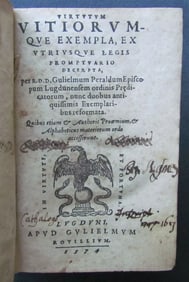 1574 BIBLE OF THE POOR Nicolas de Hanappes antique Virtutum vitiorum que exempla