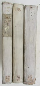 1729 VELLUM BINDING 3 FOLIO VOLUMES Elucubrationum Diversarum Vicentini ANTIQUE
