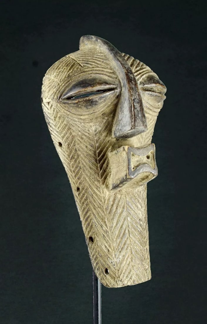 Superb SONGYE Kifwebe miniature wooden mask Congo Drc African Tribal Art mc 2017 (1 of 9)