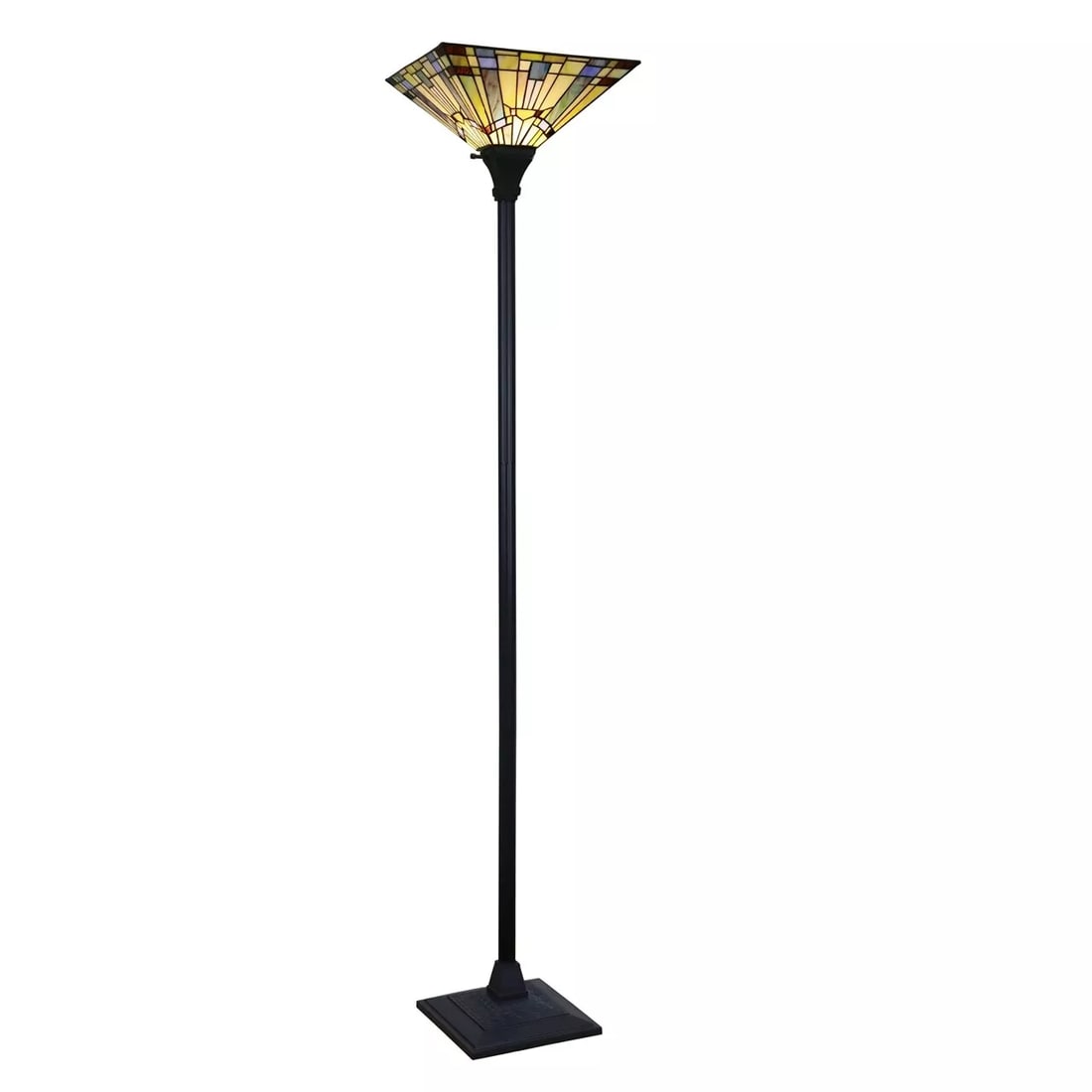 68" Up light Stained Glass Torchier Mission Floor Lamp (1 of 7)