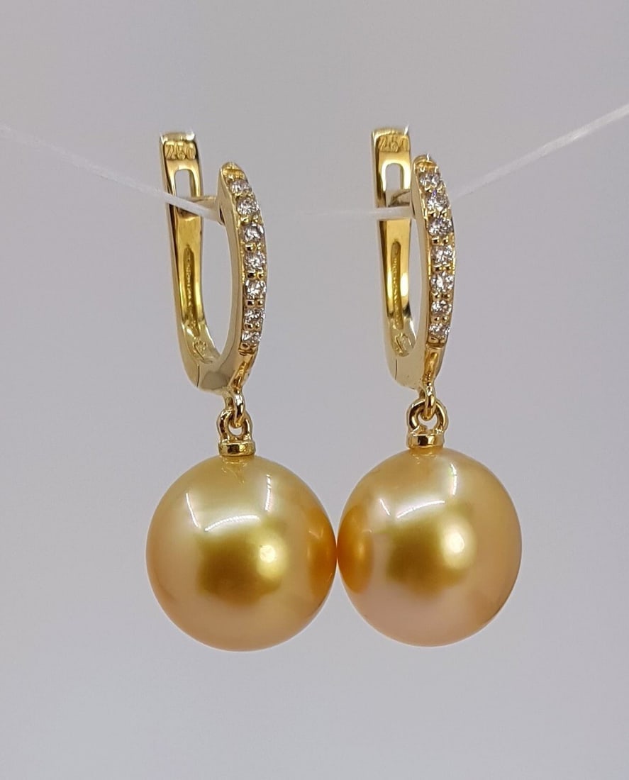 Earrings - 14 kt. Yellow gold - 0.18ct. tw. - 11x12mm (1 of 8)