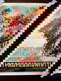 The Proffesionals - Art by Giorgio Olivetti (1966) 39.25"x55" Italian Movie Poster LB (1 of 4)