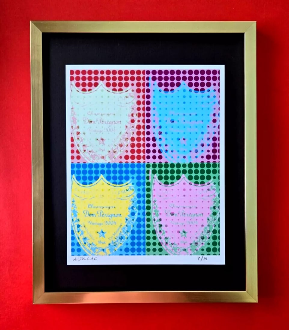ALEXANDER DULAC DOM PERIGNON Hand Signed Authentic Print LtdEd of 10 COA!: Up for Sale is this Beautiful and Elegant Hand Signed Authentic Giclee by renowned contemporary artist ALEXANDER DU LAC " DON PERIGNON " The print is mounted and framed. The area covered by the whole