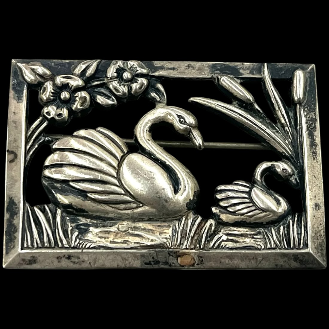 Vintage Sterling Silver Coro Swan Bird Brooch/ Pin Mother and Child (1 of 5)