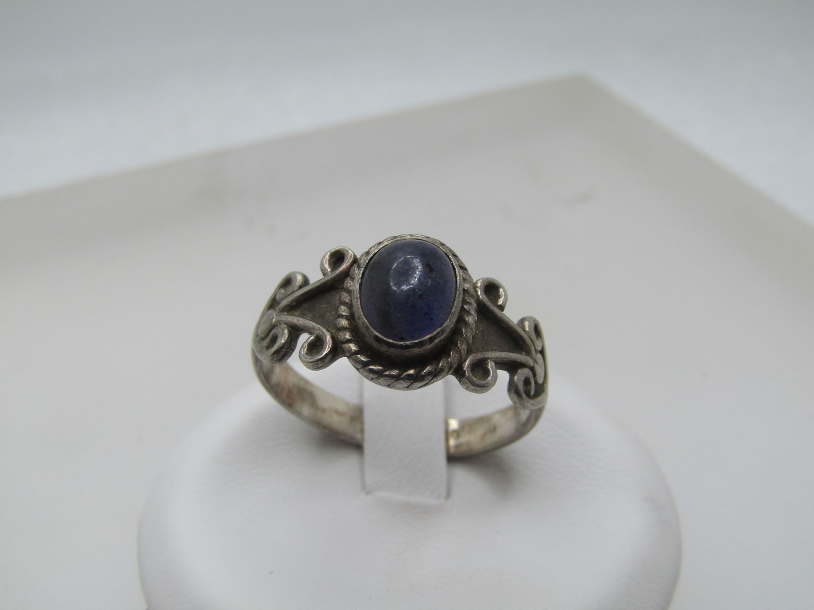 Vintage Sterling Amethyst Ring, Sz. 8, Bali/Boho Themed, 1980's (1 of 9)