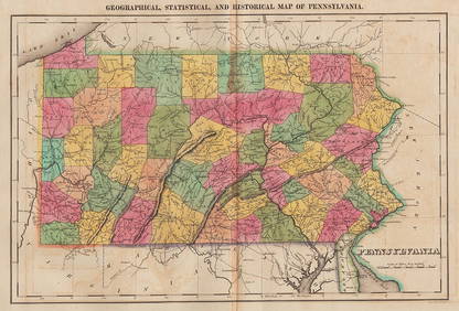 Scarce 1823 map of Pennsylvania from Carey & Lea American Atlas (1 of 2)