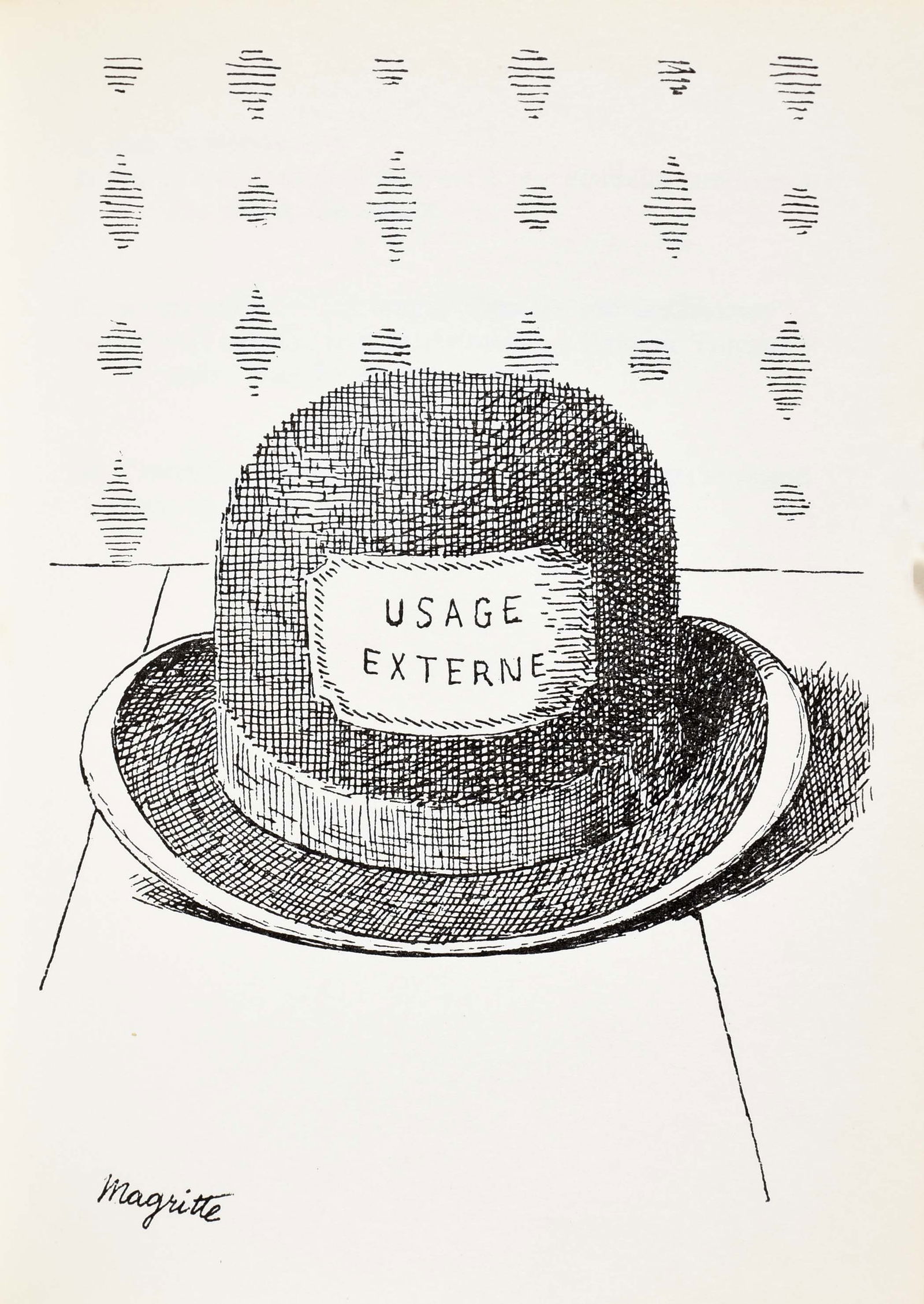 1966 Rene Magritte Lithograph Bowler hat Aube a l'Antipode (1 of 1)