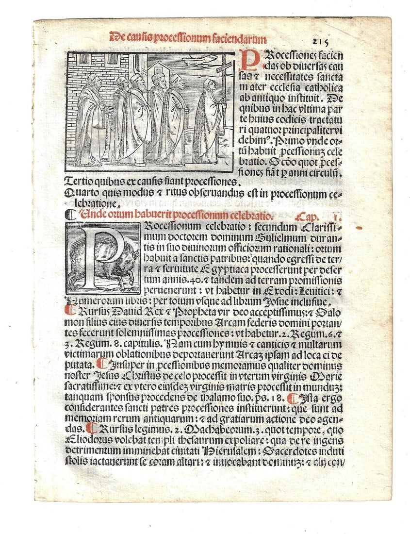 1567 Leaf Catholic Ritual Woodcut Procession (1 of 2)