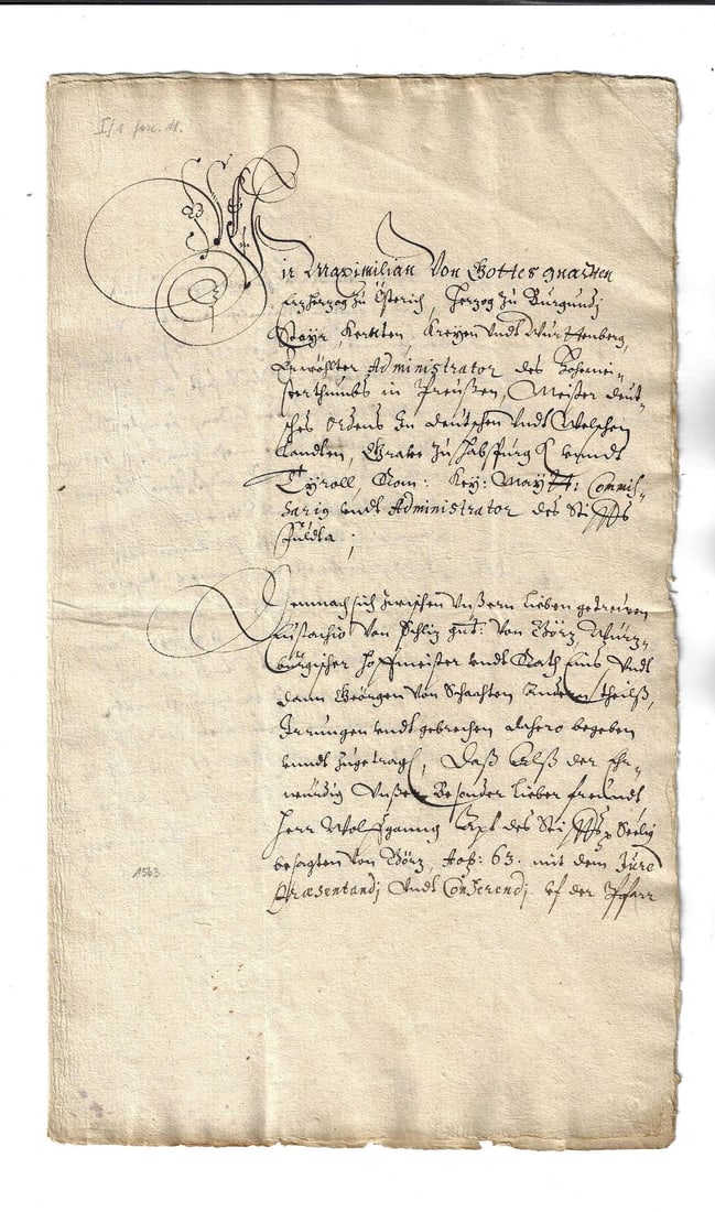 1586 Eight Page Legal Document Maximillian (1 of 3)