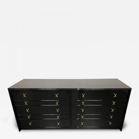 Hollywood Regency Ebony Dresser or Chest, Paul Frankl / John Stuart, Refinished (1 of 12)