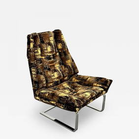 Mid-Century Modern Lounge Chair, Adrian Pearsall Style, American, Chrome, 1950s (1 of 12)