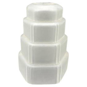 French Stepped Art Deco Frosted Glass Ceiling Shade by Vianne (1 of 19)
