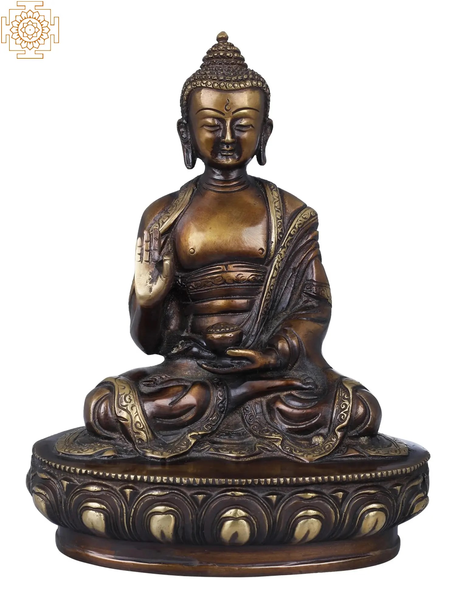 8" Lord Buddha in Vitark Mudra - Tibetan Buddhist In Brass (1 of 5)