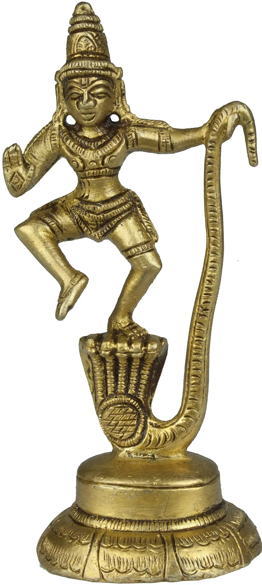 4" Kaliya Vijaya Leela of Shri Krishna | Handmade Brass Idols | Made in India (1 of 1)