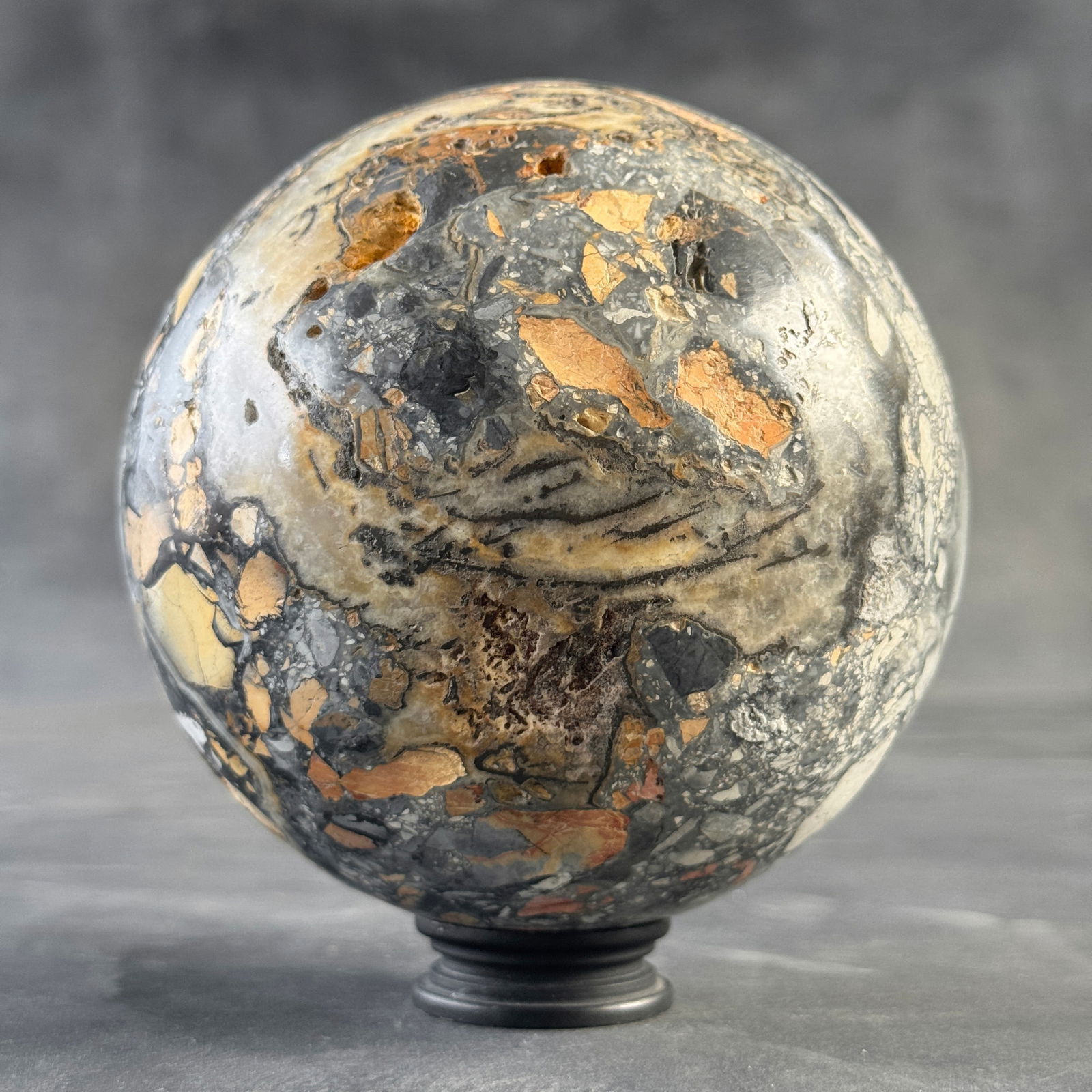 Beautiful crystalized Maligano Jasper sphere with stand (1 of 10)