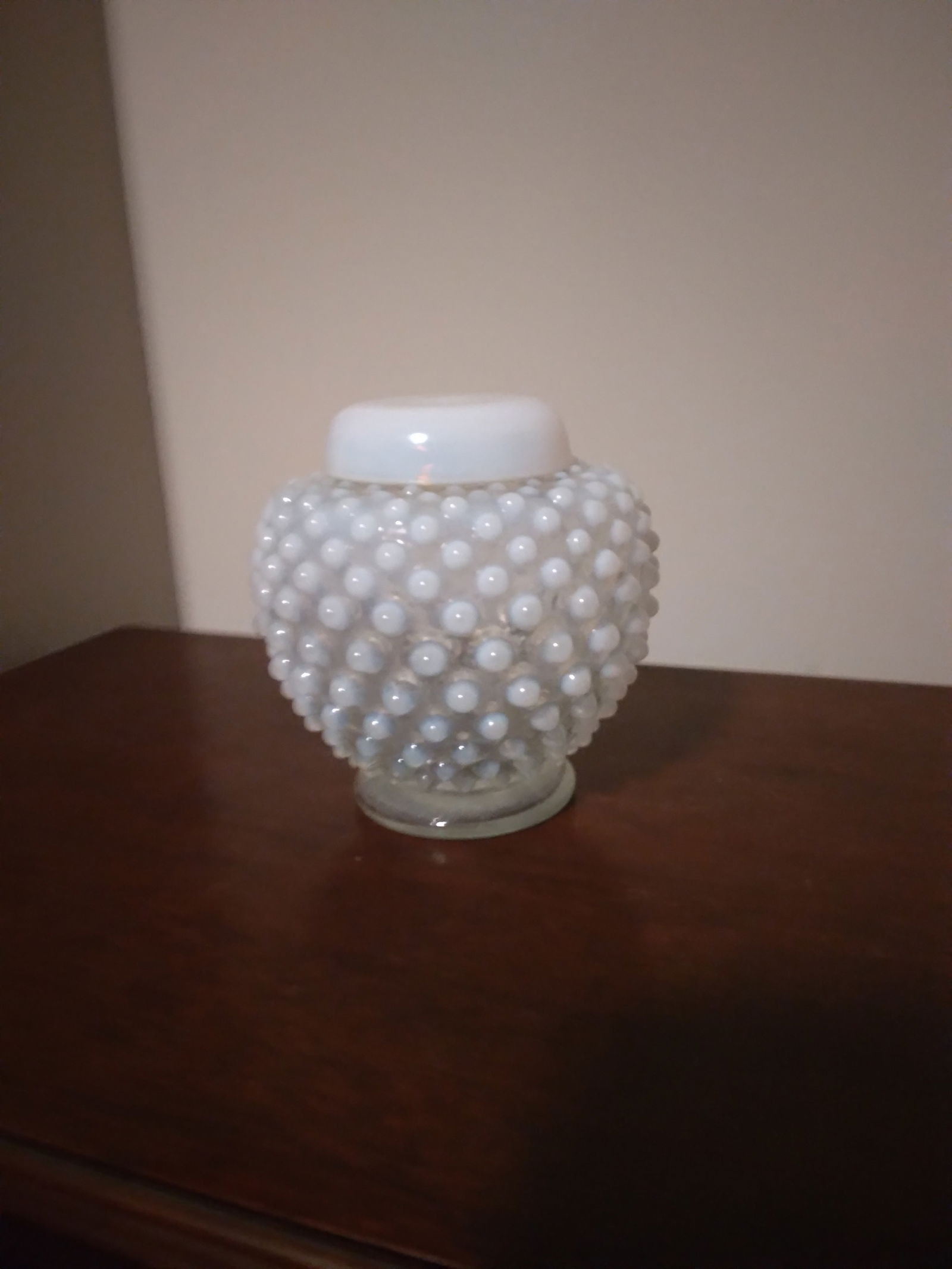 Fenton moonstone ginger jar (1 of 5)