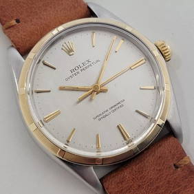 Mens Rolex Oyster Perpetual Ref 1003 34mm 14k Gold SS 1960s Automatic NA129 (1 of 12)