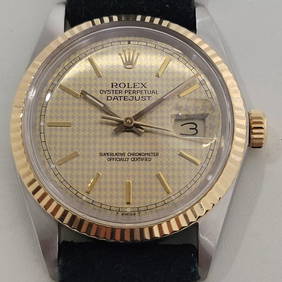 Mens Rolex Oyster Datejust 16013 1980s Quickset 36mm 18k SS Auto Swiss RA399 (1 of 12)