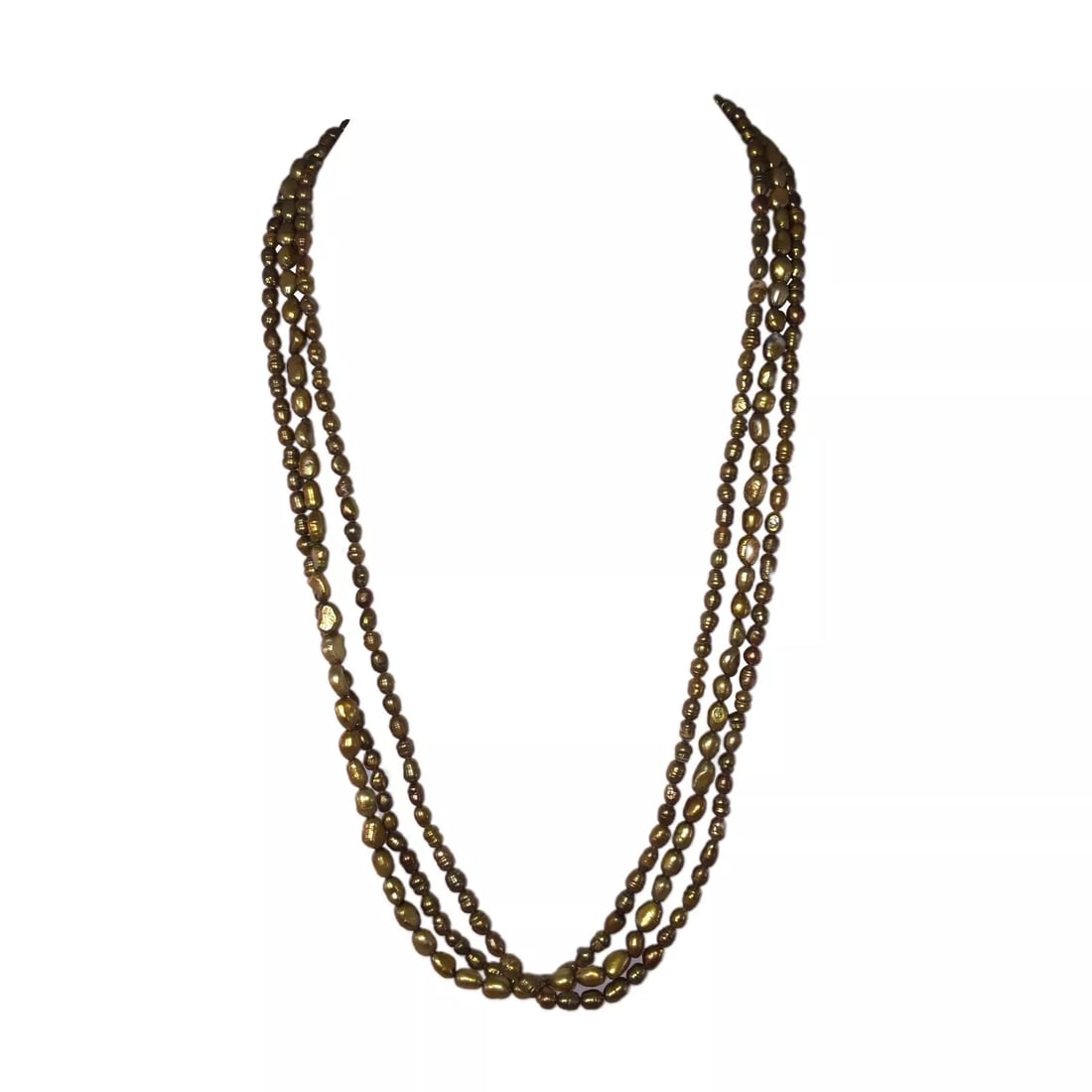 Triple Strand of Green Freshwater Cultured Pearls (1 of 5)