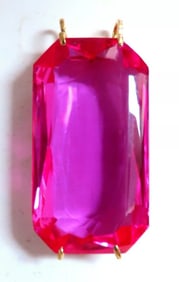 156ct GIA Certified Lab Pink Sapphire necklace 14kt