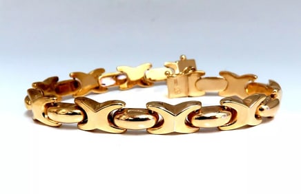 Italian X Link Gold Bracelet 14kt Gold
