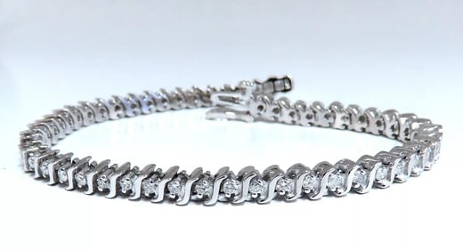 2.02ct Natural Diamonds Tennis Bracelet 14kt 7 Inch