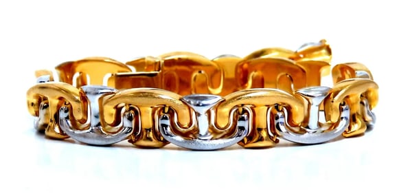 Intertwined Gold Bracelet 14kt Two Toned