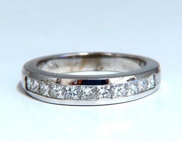 .74ct Natural Princess Cut Diamonds Channel Band 14kt Gold Ring