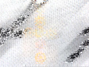 2.92ct natural fancy colors diamonds cross necklace 14kt