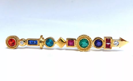 Directional Pin / Hair Pin 14 Karat Colors & Pride Statement