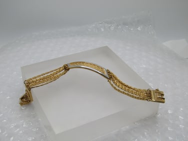 Vintage 6 Strand Monet Bracelet, 7", Safety Chain, 1960's-1970's