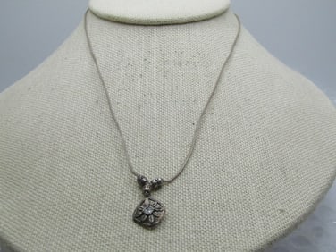 Vintage Sterling Silpada Petal Necklacace, 16" Cord Chain, 1990's