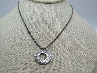 Vintage Sterling Silpada Hammered Necklace, 17"
