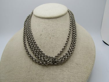 Vintage Four Strand Necklace, 1940's-1950's, 16"