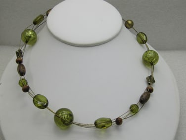 Vintage Four Strand Beaded Necklace 22"