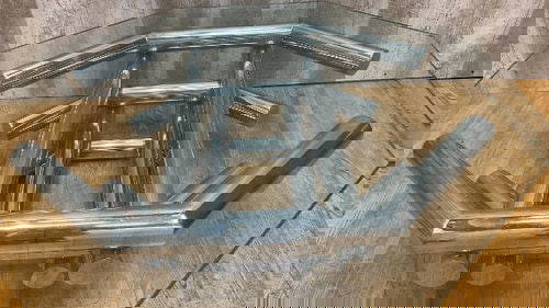 Mid Century Modern Paul Mayen Style Octagonal Tubular Chrome Glass Top Coffee Table (1 of 10)