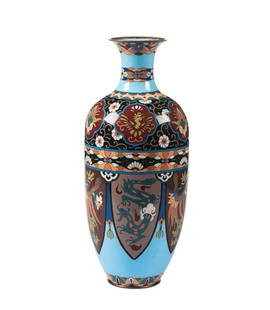 Antique Meiji Japanese Cloisonné Vase: Title: Antique Meiji Japanese Cloisonné Vase Date/Period: 19th Century Material: Metal and pigments Dimensions: 47 cm. Reserve: $450.00 Shipping: Domestic: Flat-rate of $98.00 to anywhere within