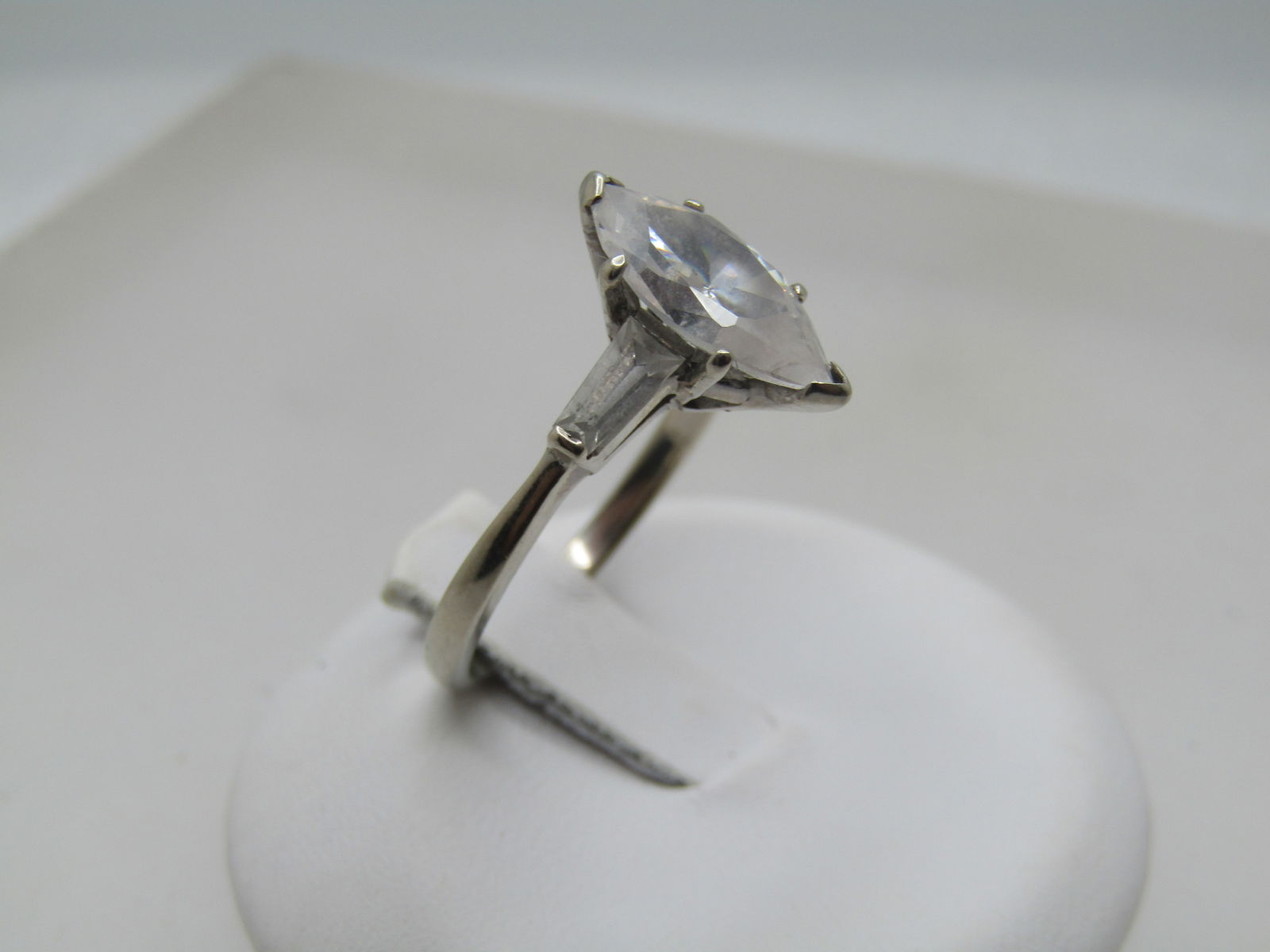 Vintage 10kt CZ Engagement Ring, Marquise, Sz. 6.5,  1.75 CTW,  Signed Bentley (1 of 6)