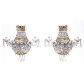 19TH CENTURY - PAIR OF TWO-LIGHT WALL SCONCES (1 of 1)
