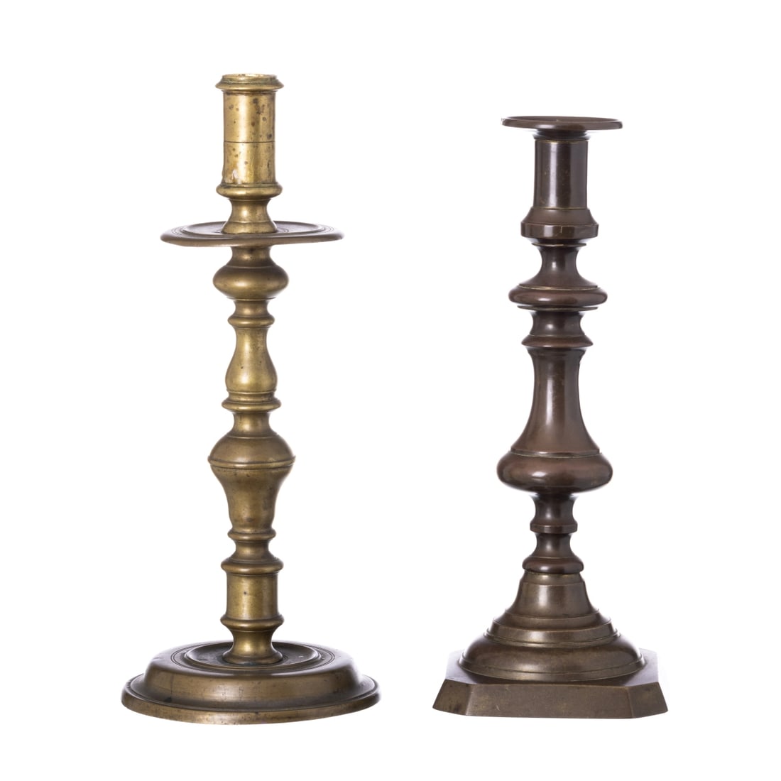 19TH CENTURY - TWO BRONZE CANDLESTICKS (1 of 1)