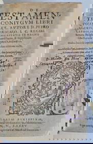 1585 LAW BOOK in LATIN De Testamentis Coniugum Libri Quinque antique VELLUM (1 of 9)