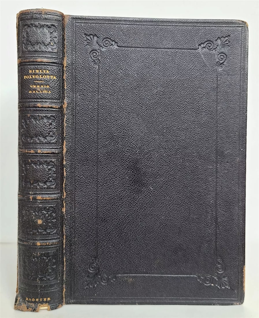 1840 BIBLE in FRENCH antique SIGNED BINDING LA SAINTE BIBLE: [BIBLE in FRENCH] LA SAINTE BIBLE London: Samuel Bagster; n.d. (c.1840) Original embossed leather , all edges are gilt Binding signed by "Bagster's" Original owner's signature and date (1842) at the f