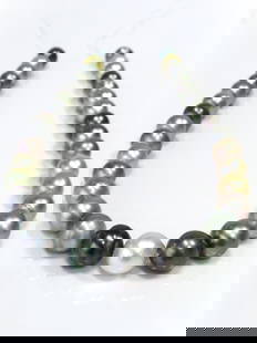 12-14mm Near-Round/Button-Circle Light to Medium Multi-Color Tahitian Pearl Necklace Strand: Title: 12-14mm Near-Round/Button-Circle Light to Medium Multi-Color Tahitian Pearl Necklace Strand Description: A-Grade High luster Mix Light to Medium Multi-Color Near-Round/Button-Circle, with some