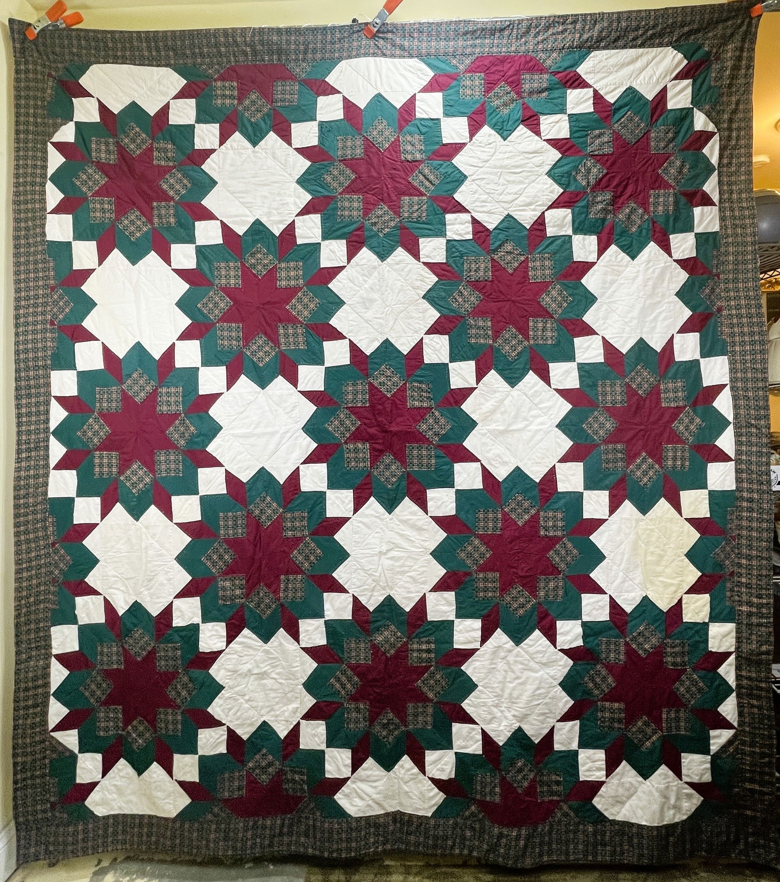 Red, White & Green Quilt 93 x 85" (1 of 8)