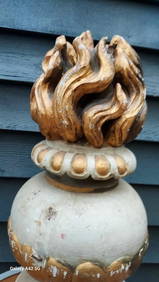 Amazing finial antique Flame ornate wooden 23" Carnival Circus (1 of 7)