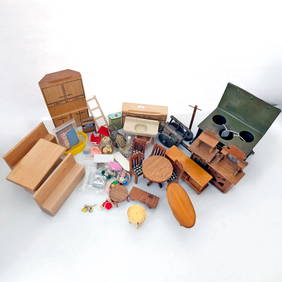 Eclectic Mix of Miniature Dollhouse Wood Furniture and More (1 of 9)