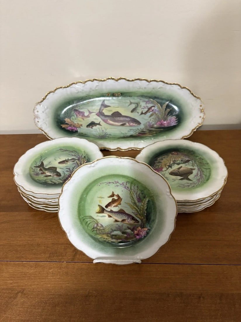 13pc Limoges Fish Set (1 of 17)