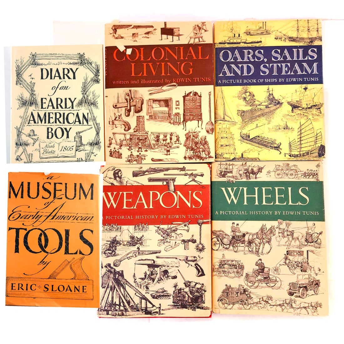Edwin Tunis & Eric Sloane Author Illustrators Book Bundle: Title: Edwin Tunis & Eric Sloane Author Illustrators Book Bundle Description: Edwin Tunis & Eric Sloane Author Illustrators Hard Cover Book Bundle Eric Sloane offering a rare view of life in 1805 Amer