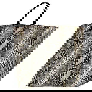 GIORGIO ARMANI Shopper hand bag in python: Title: GIORGIO ARMANI Shopper hand bag in python Materials: Python skin Dimensions: DIMENSIONS: L: 44 cm - H: 46 cm - W: 15 cm Description: (5894B316). Giorgio Armani Shopper hand bag in python. Maxi