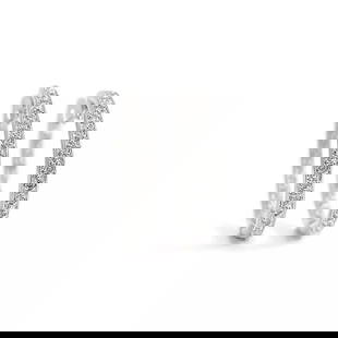 Pave Diamond Inside-Out Hoop Earrings 14K White Gold, 1 Inch, 1.50 CTW: Pave Diamond Inside-Out Hoop Earrings 14K White Gold, 1 Inch, 1.50 CTW These are beautiful earrings! Please let us know if you have any questions. Diamonds: 48 round brilliant cuts, 1.50 ctw, G-H, SI2
